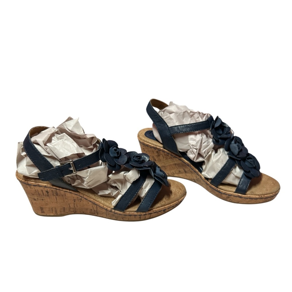 BOC b.ø.c. Born Concept Sandals Womens 9M Jills Cork style Wedge Slingback